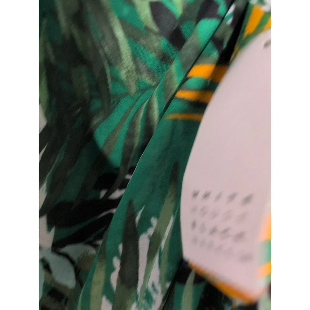 WHBM Pareo‎ Deep Green Convertible Tropical Print Sarong Swim Cover-Up NWT OS